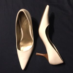 Matte white Nine West pumps